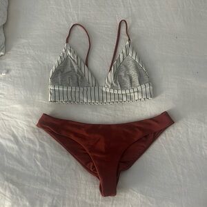 Boys and Arrows Bikini Small Top Medium Bottom Red, White and Grey